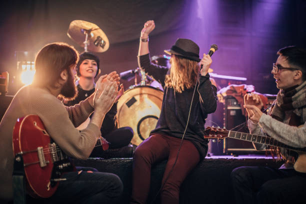 istock Music band rehearsal on stage 1175707703