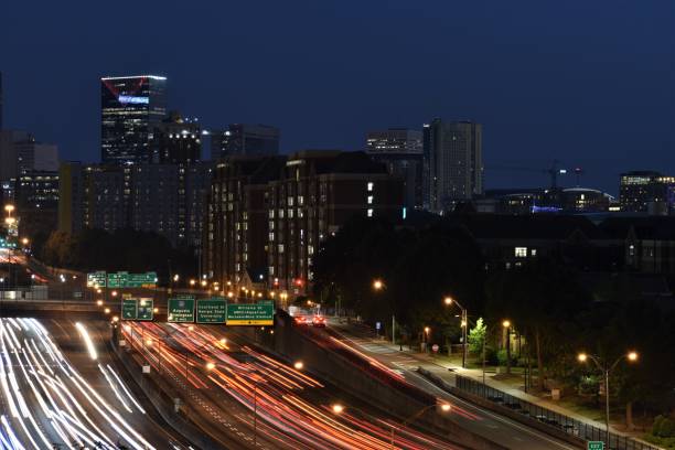 istock Downtown Atlanta highway with traffic light trails 1175711516