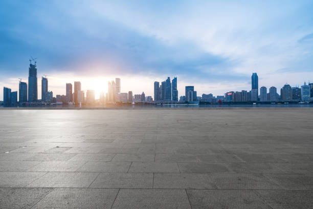 istock Empty Floors and Urban Skyline in Qingdao, China 1175713317