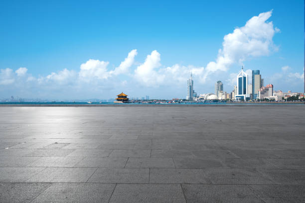 istock Empty Floors and Urban Skyline in Qingdao, China 1175713997