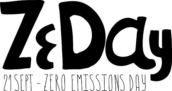 Zeday Zero Emission Day 21 Of September Hand Drawn Vector Lettering Stock ...