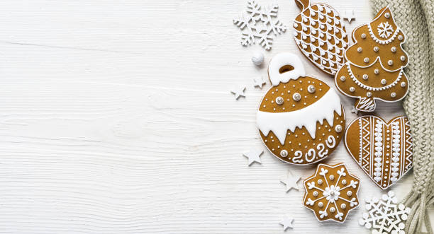 istock Homemade gingerbread on white wooden table 1175722020