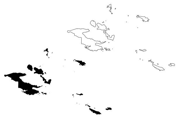 istock Milne Bay Province (Independent State Papua New Guinea) map vector illustration, scribble sketch D'Entrecasteaux Islands, Trobriand Islands, Woodlark, Louisiade Archipelago, Tagula, Misima map 1175726235