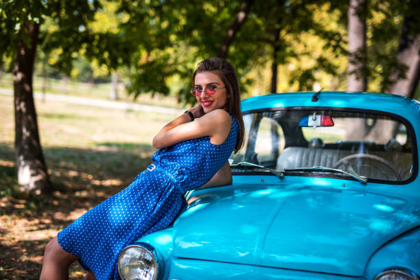istock Young female driver enjoys on a break 1175728505