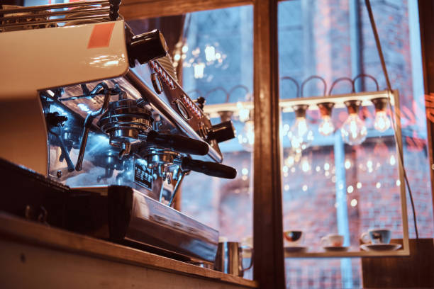 istock The coffee machine in the restaurant or cafe shop 1175737190