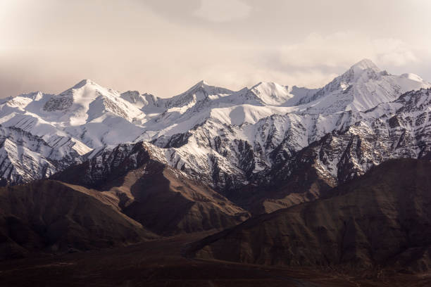 istock Snow Mountain with Blue Sky from Leh Ladakh India. 1175737254
