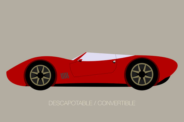 convertible car convertible car, cabriolet super car, flat design style, side view, fully editable audi stock illustrations