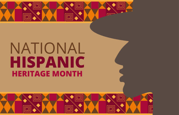 national hispanic heritage month gefeiert vom 15. september bis 15. oktober usa. - gesellschaftsgeschichte stock-grafiken, -clipart, -cartoons und -symbole