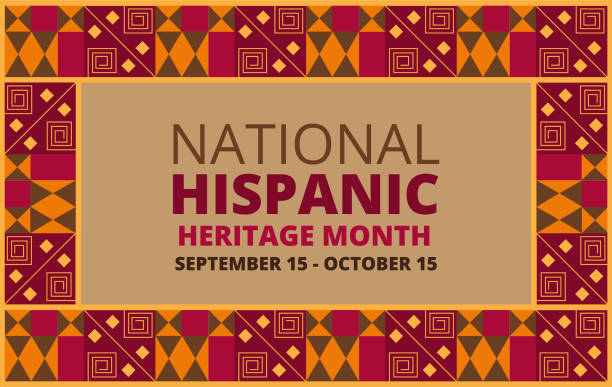 National Hispanic Heritage Month celebrated from 15 September to 15 October USA. National Hispanic Heritage Month celebrated from 15 September to 15 October USA. Chilian and Latino American poncho ornament vector for greeting card, banner, poster and background. hispanic heritage month stock illustrations