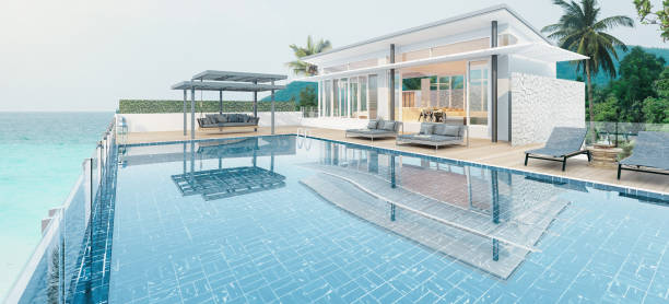 istock Sea view swimming pool 1175759665