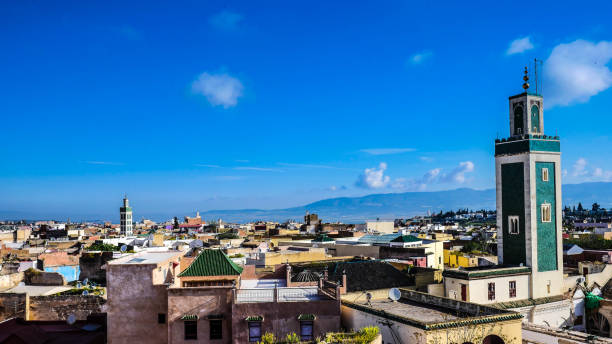 Morocco Meknes Skyline Morocco Meknes Skyline early in tghe morning meknes stock pictures, royalty-free photos & images