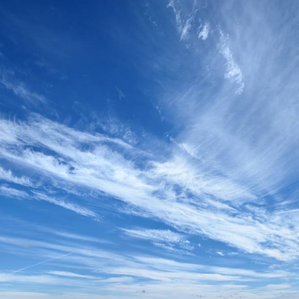 istock Beautiful blue sky view with featherlike clouds 1175769497
