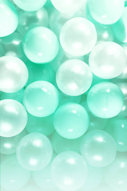 party background made of mint green pastel color balls bubbles. - personal accessory balloon beauty birthday imagens e fotografias de stock