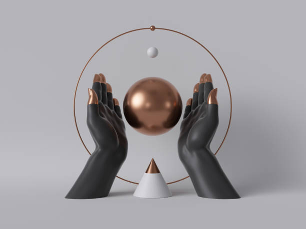 istock 3d render, black decorative female mannequin hands isolated on white background, holding rose gold ball, body parts, fashion concept, esoteric fortuneteller rite, sacred geometry, clean minimal design 1175771132
