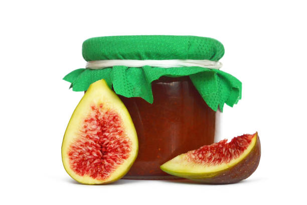 istock Homemade fig jam isolated on white 1175775232