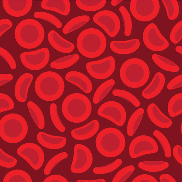 blutzellen in einem wiederholungsmuster - vektor-illustration - blood cell formation stock-grafiken, -clipart, -cartoons und -symbole
