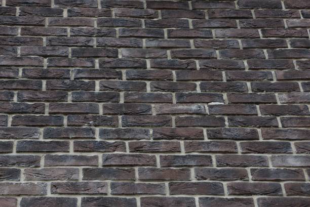 istock Brown black brick wall background  of a  house 1175780466