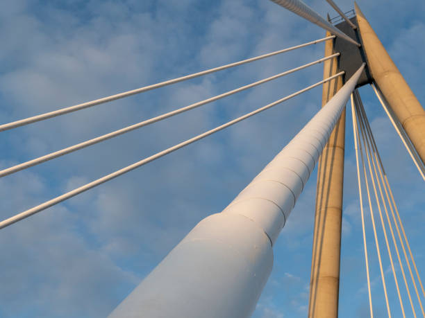istock Looking up at the Southport suspension bridge structure, in evening sunlight 1175780925