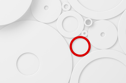 3d rendering of Circles, Pattern, Backgrounds, Abstract, White background.