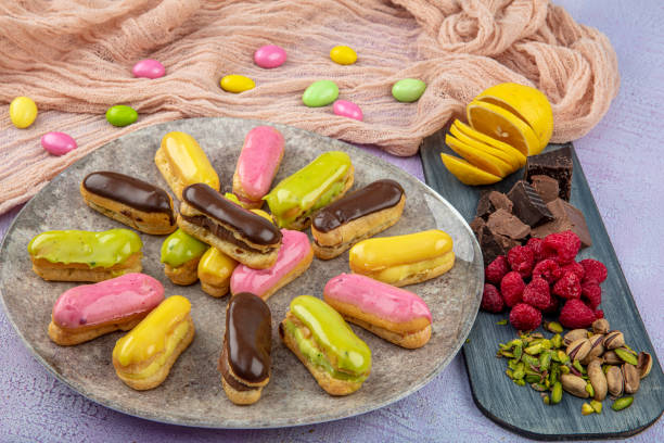 istock Ekler Pasta / Chocolate Donut with pistachio powder 1175783146