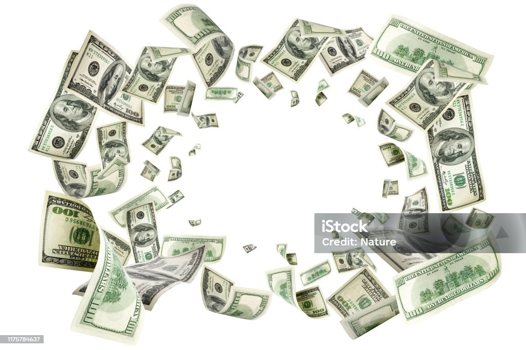 porcelæn markør Frank Worthley Us Dollar American Money Falling Cash Flying Hundred Dollars Stock Photo -  Download Image Now - iStock