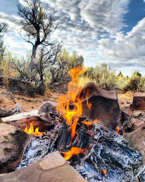 istock Camp Fire in Boulder Utah Desert Landscape 1175785644