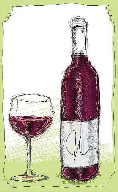 Vector illustration of red wine