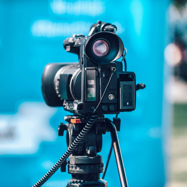 istock Press Conference Event. Camera Recording, Outdoor Media Event 1175787741