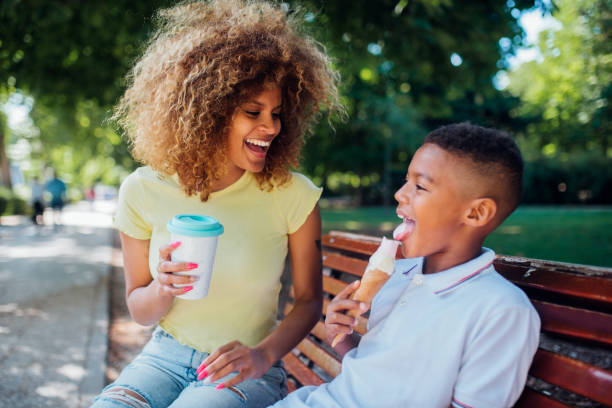 istock Mother and son in the park 1175788694