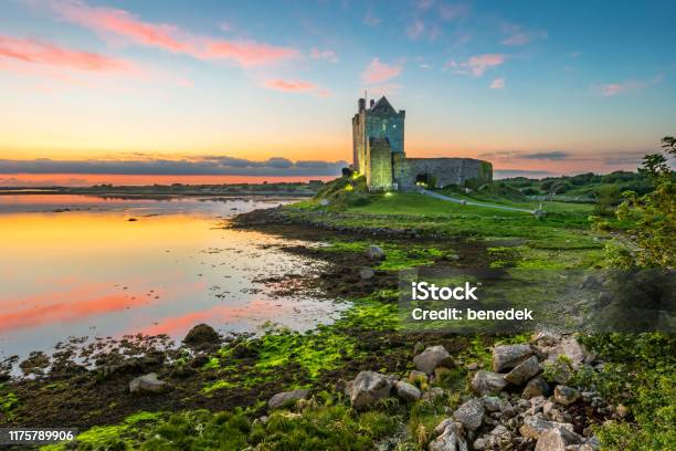 Dunguaire Castle On Shores Of Galway Bay Ireland Stock Photo - Download Image Now - Ireland, Galway, Landscape - Scenery