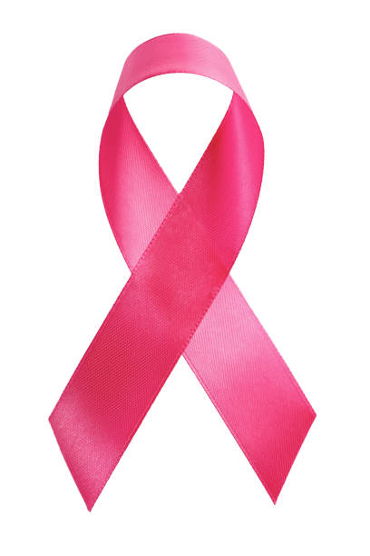 różowa wstążka odizolowana na białym tle. miesiąc świadomości raka piersi - bow isolated on white vertical isolated zdjęcia i obrazy z banku zdjęć