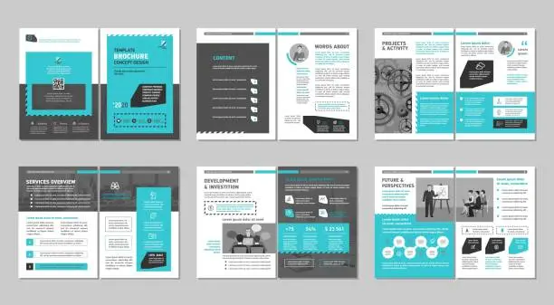 Vector illustration of Brochure creative design. Multipurpose template, include cover, back and inside pages