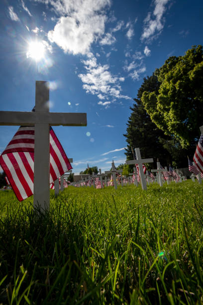 istock Military Grave Markers 1175794499