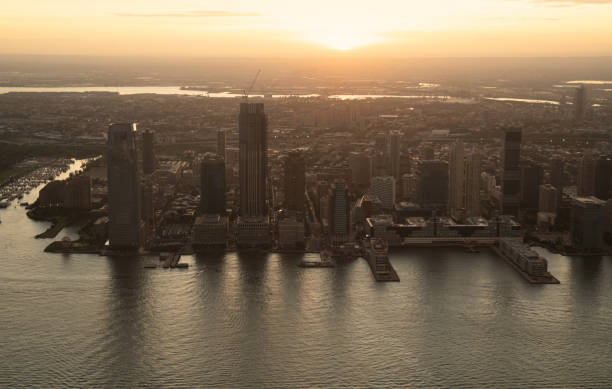 istock Jersey City aerial skyline at sunset 1175796757