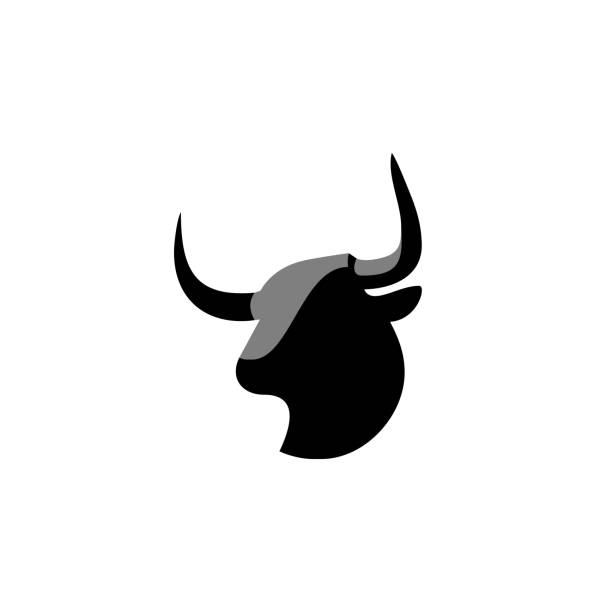 ilustraciones, imágenes clip art, dibujos animados e iconos de stock de bull icon design vector - ox