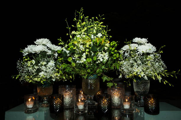 istock Still life. Flower arrangement and candles 1175807511