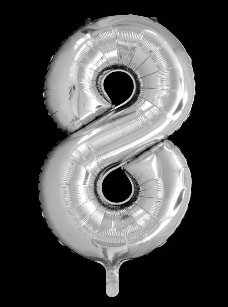 istock Silver Foil Number Balloon on Black 1175808404