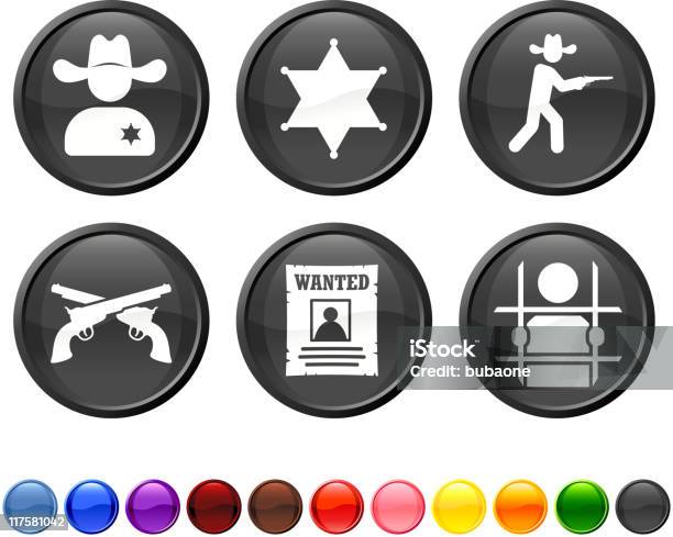 Vetores de Wild West Lei E A Criminalidade Royalty Free Vector Conjunto De Ícones e mais imagens de Arma de Fogo