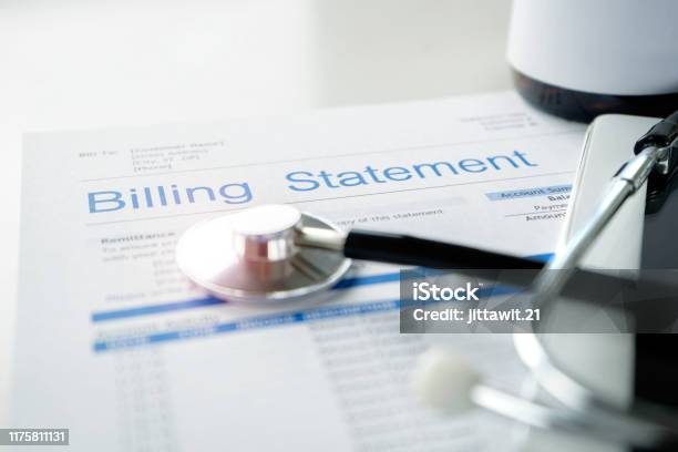 Health Care Billing Statement Stock Photo - Download Image Now - Healthcare And Medicine, Financial Bill, Medical Exam