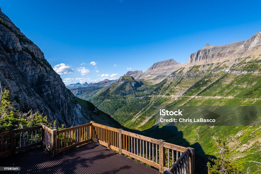 Glacier National Park The overlooks and vistas along the Going-to-the-Sun Road in Glacier National Park Alberta Stock Photo