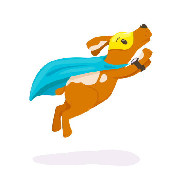 ilustrações de stock, clip art, desenhos animados e ícones de cute superhero animal kids with a superhero cape and masks. - heroes dog pets animal
