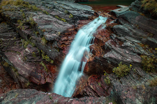 parc national des glaciers - chutes virginia photos et images de collection