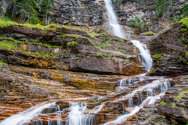 parc national des glaciers - chutes virginia photos et images de collection