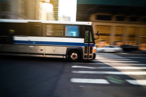 istock Public transportation bus in New York 1175818527