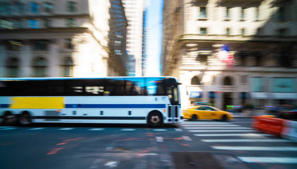istock Public transportation bus in New York 1175818551