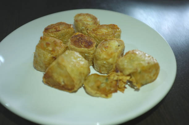 istock Close up, Deep Fried Crab meat roll, Hoi Jo, Crab meat. 1175820422