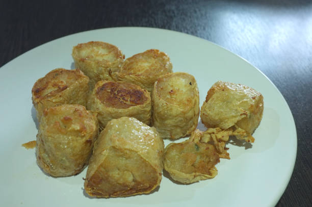 istock Close up, Deep Fried Crab meat roll, Hoi Jo, Crab meat. 1175820443