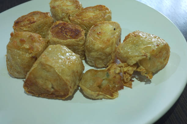 istock Close up, Deep Fried Crab meat roll, Hoi Jo, Crab meat. 1175820459