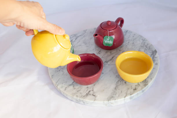 istock Green tea served in a matching cup 1175824150