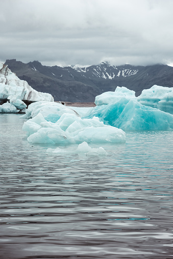 floating iceberg in Jokulsarlon glacier lake